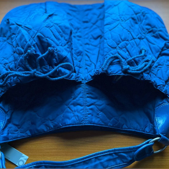 Women's Peacock Blue Hobo bag. Quilted with 2 front pockets. Fully lined. New - Picture 8 of 10